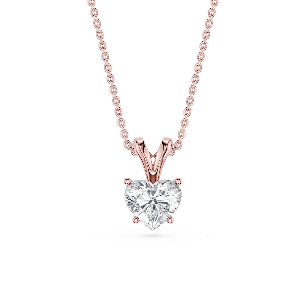 Heart Lab Grown Diamond Double Bail Pendant - 16 to 18 Inches