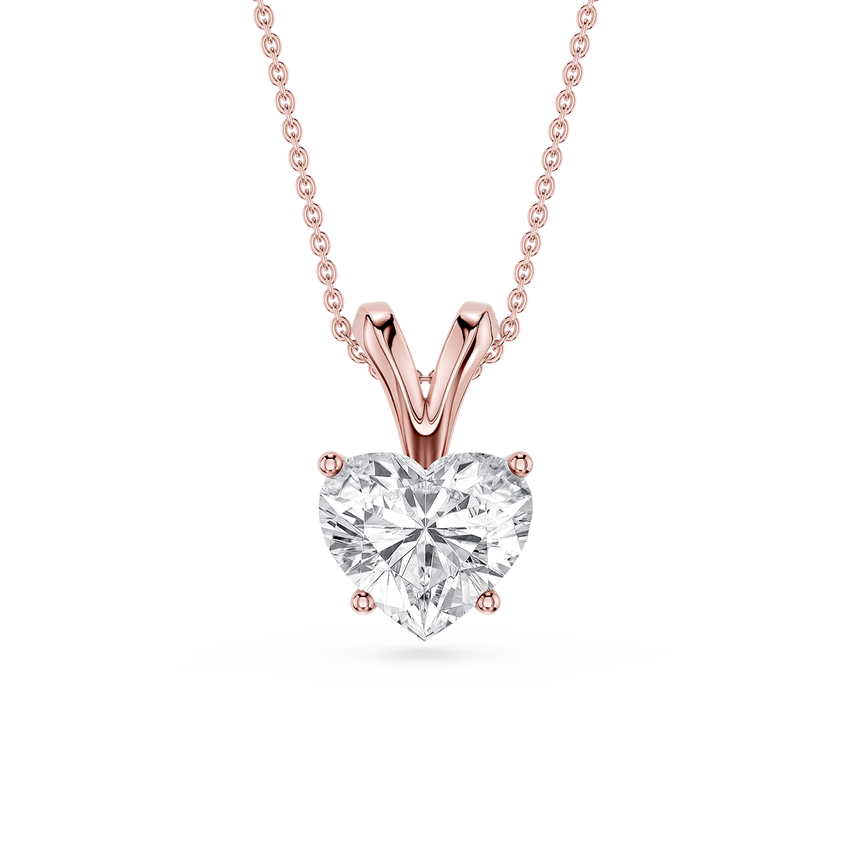 Heart Lab Grown Diamond Double Bail Pendant - 16 to 18 Inches