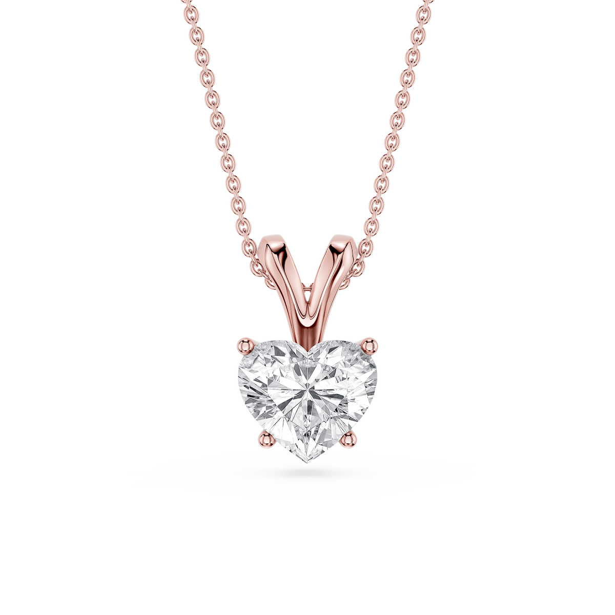 Heart Lab Grown Diamond Double Bail Pendant - 16 to 18 Inches