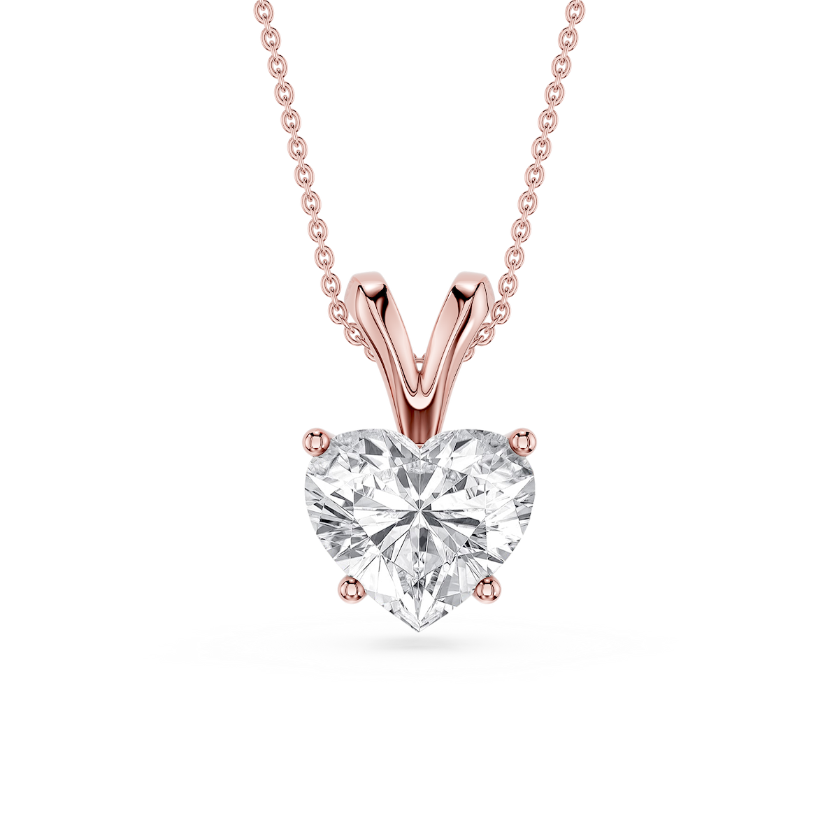 Heart Lab Grown Diamond Double Bail Pendant - 16 to 18 Inches