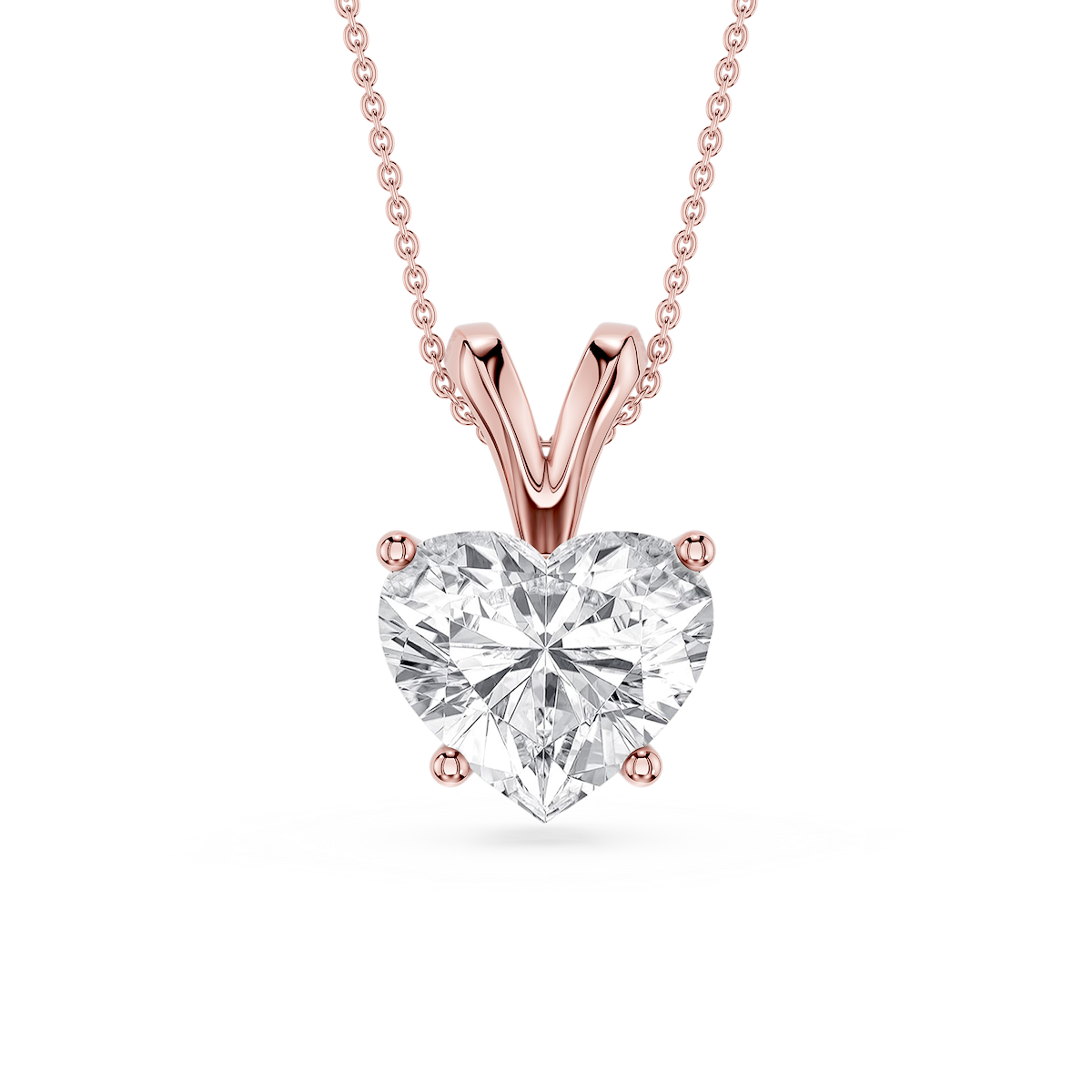 Heart Lab Grown Diamond Double Bail Pendant - 16 to 18 Inches