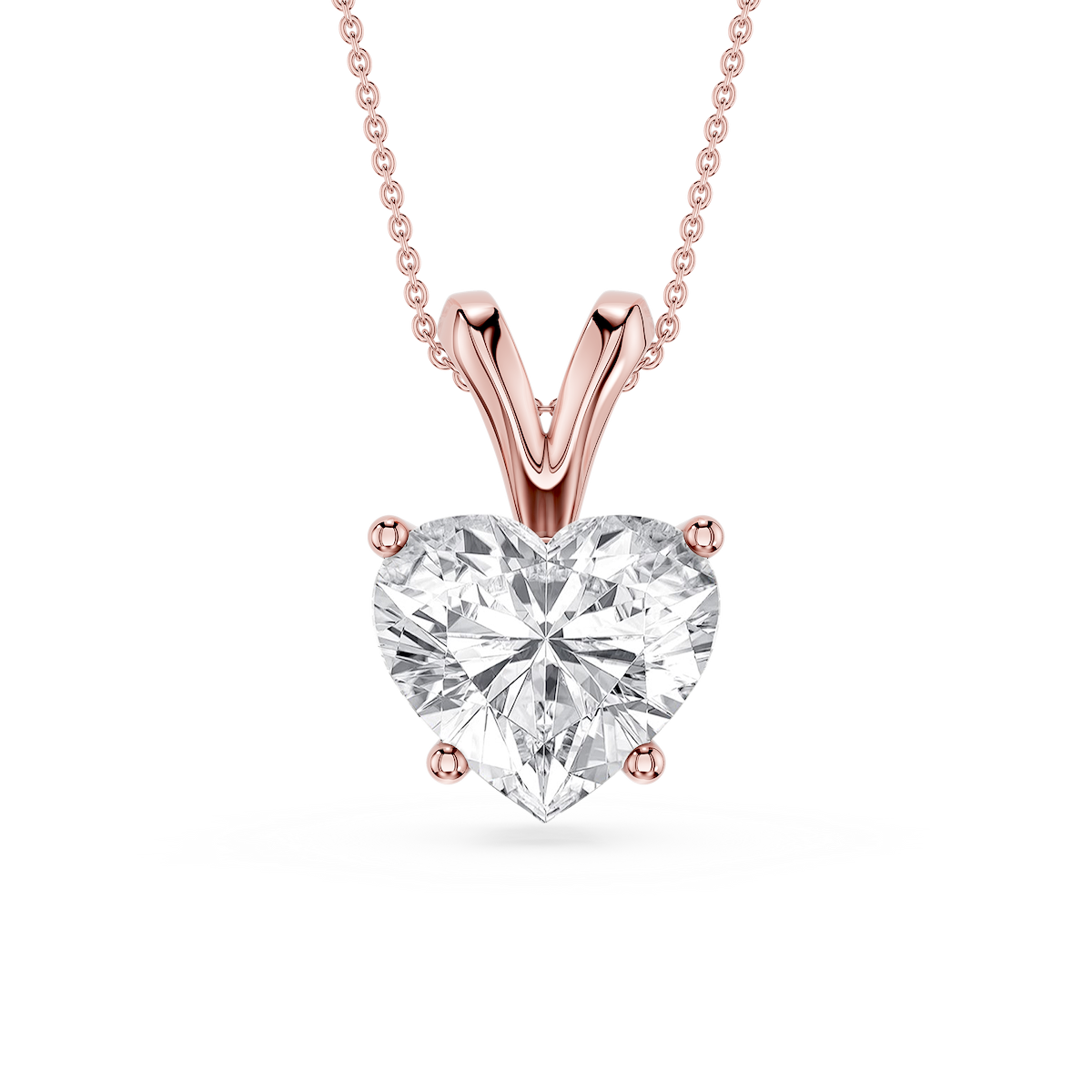 Heart Lab Grown Diamond Double Bail Pendant - 16 to 18 Inches