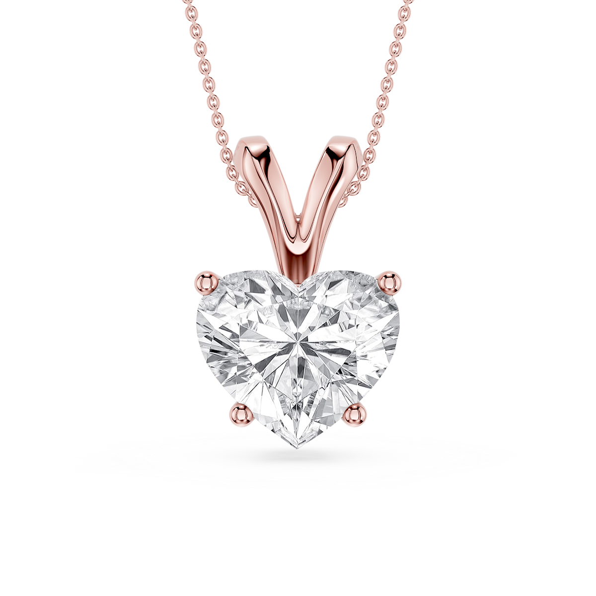 Heart Lab Grown Diamond Double Bail Pendant - 16 to 18 Inches