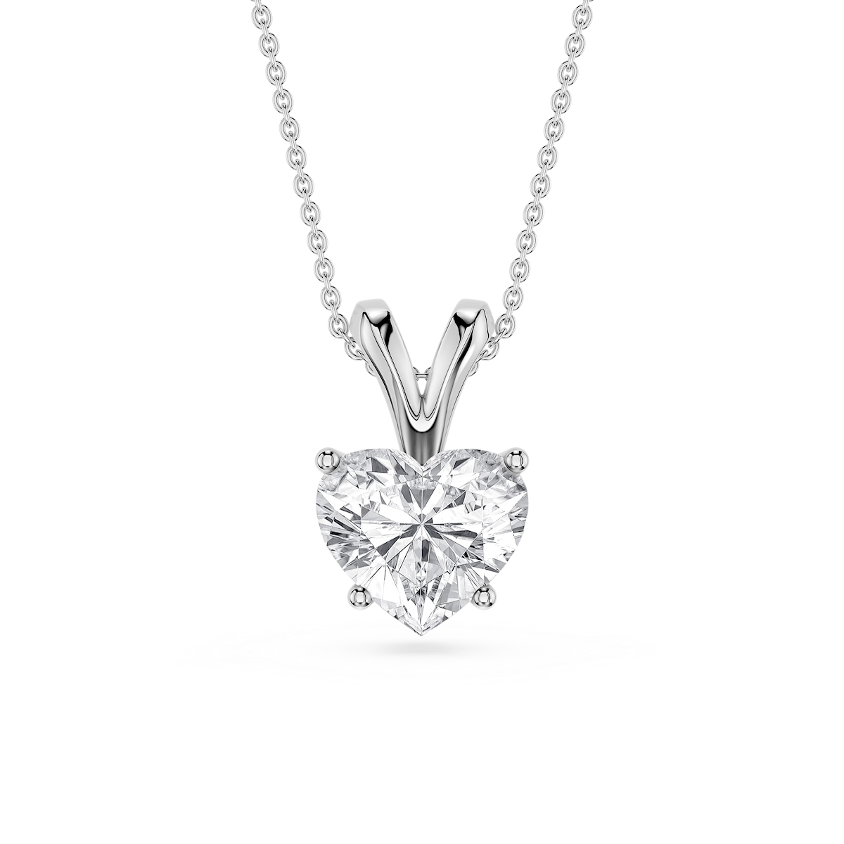 Heart Lab Grown Diamond Double Bail Pendant - 16 to 18 Inches