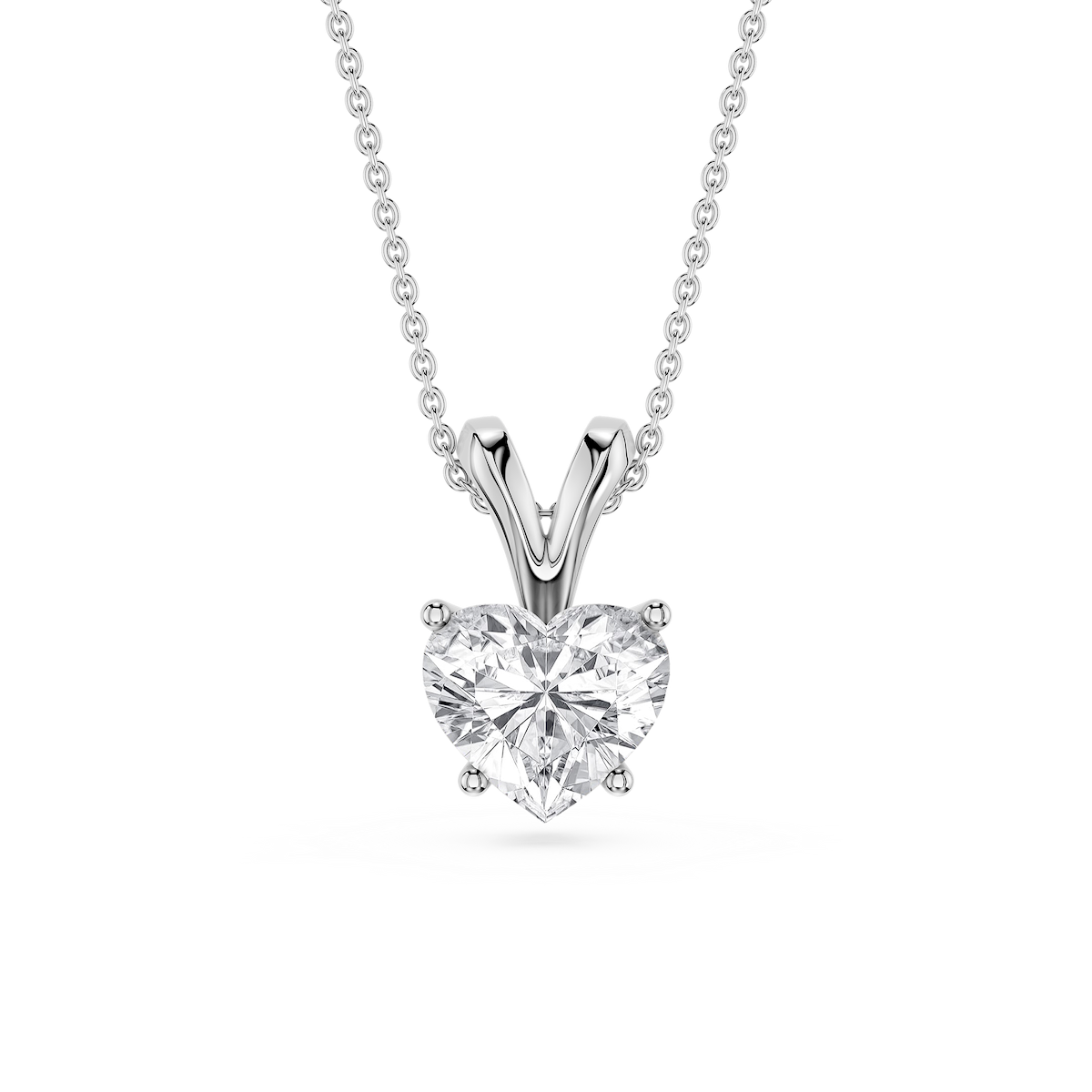 Heart Lab Grown Diamond Double Bail Pendant - 16 to 18 Inches