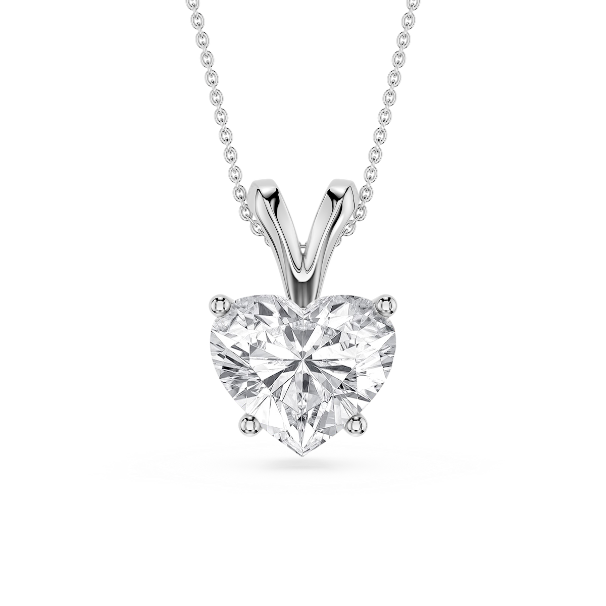 Heart Lab Grown Diamond Double Bail Pendant - 16 to 18 Inches
