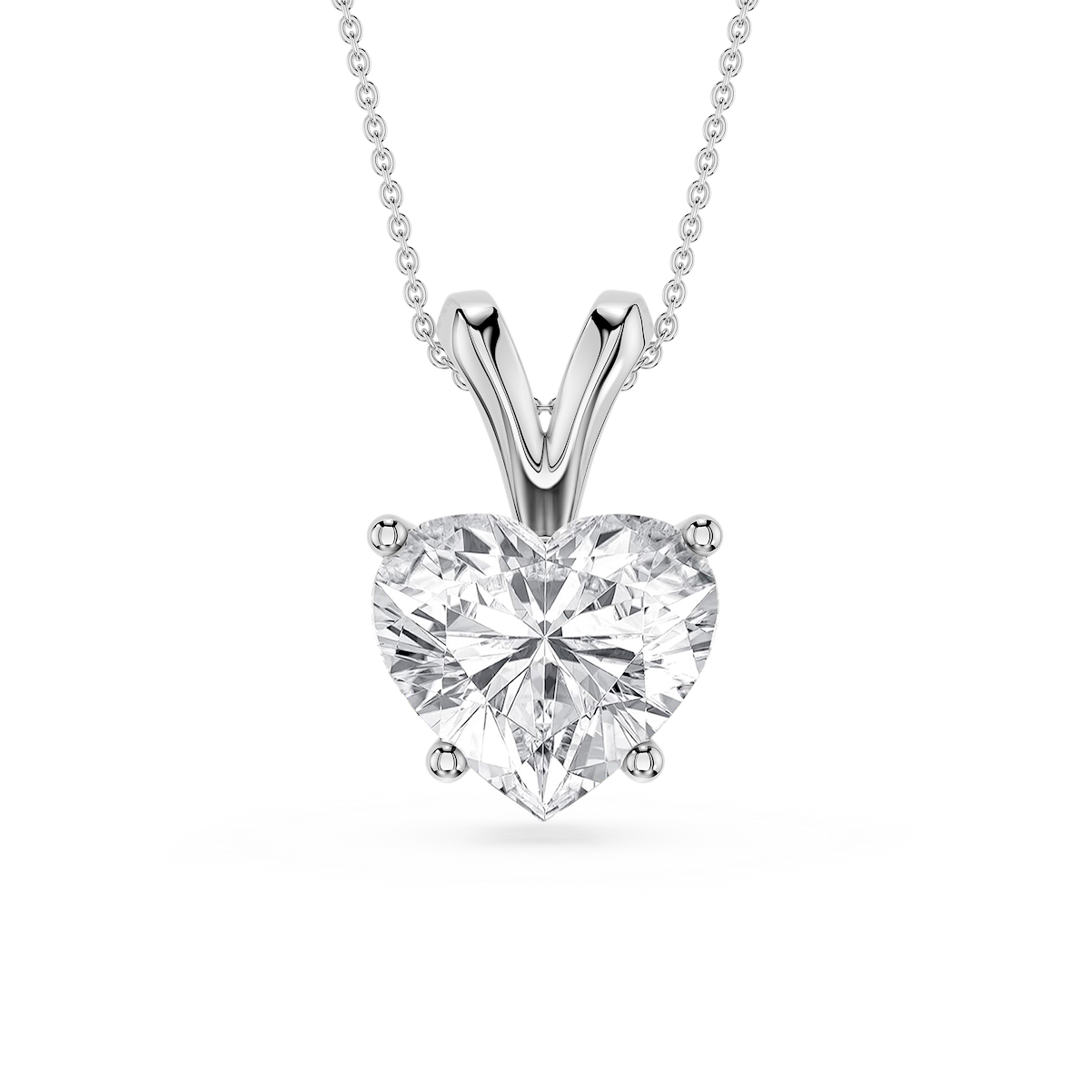 Heart Lab Grown Diamond Double Bail Pendant - 16 to 18 Inches