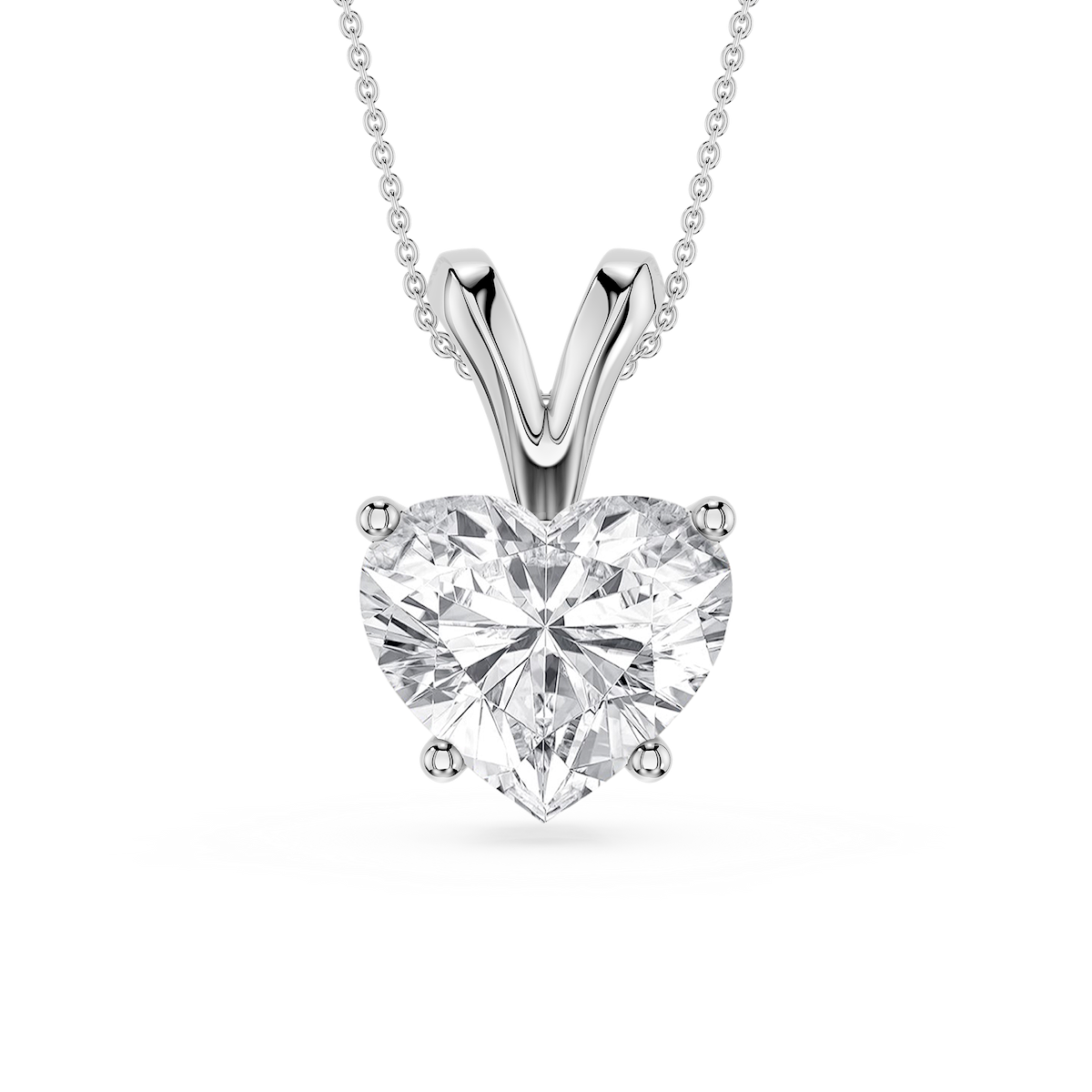 Heart Lab Grown Diamond Double Bail Pendant - 16 to 18 Inches