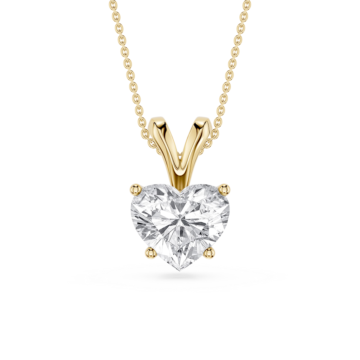 Heart Lab Grown Diamond Double Bail Pendant - 16 to 18 Inches