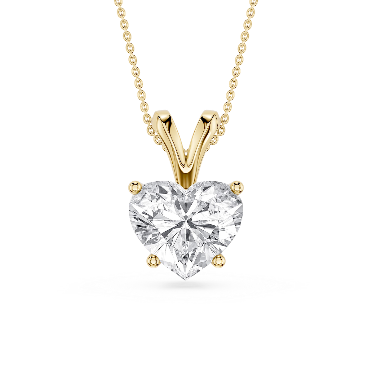 Heart Lab Grown Diamond Double Bail Pendant - 16 to 18 Inches