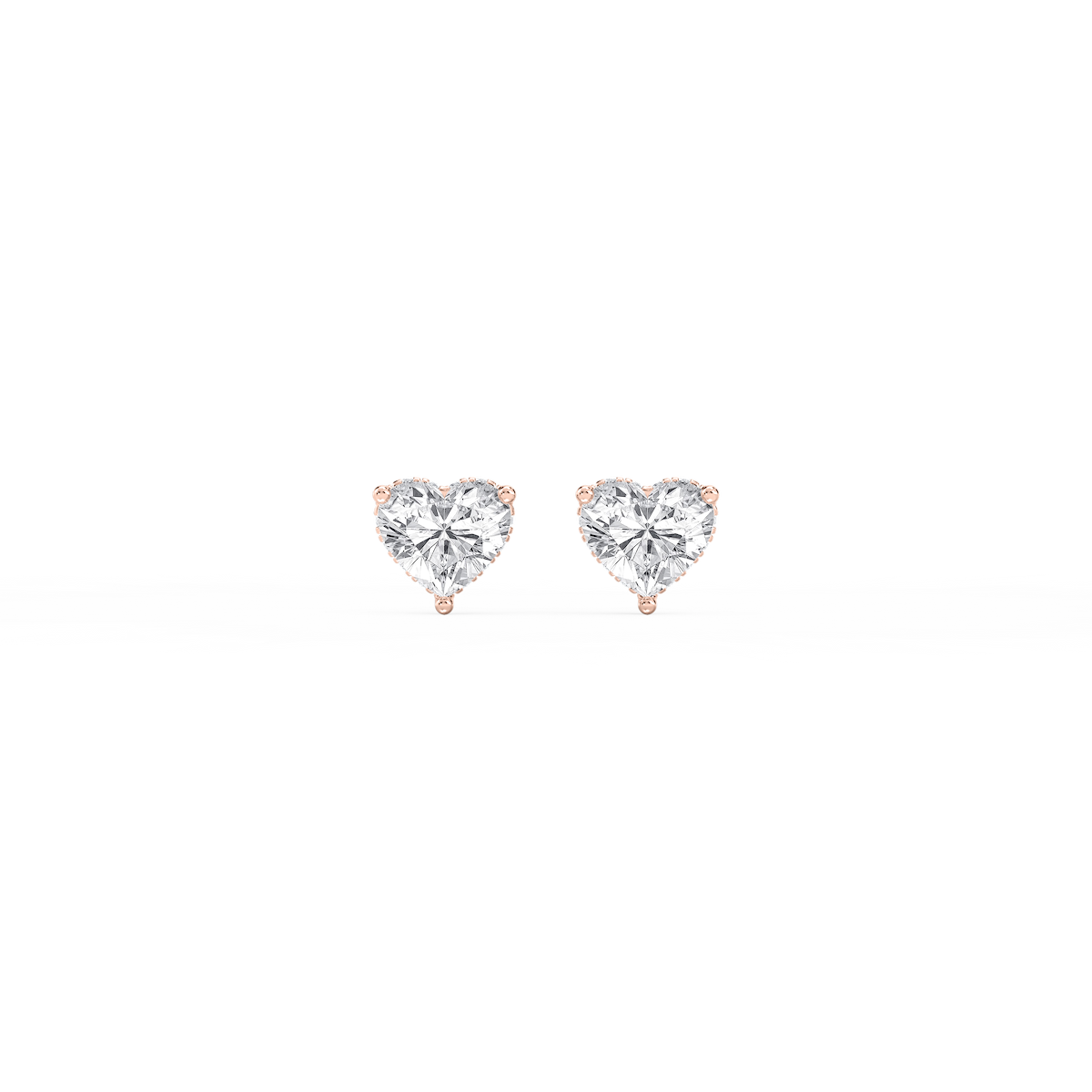 Heart Lab Grown Diamond Hidden Halo Stud Earrings