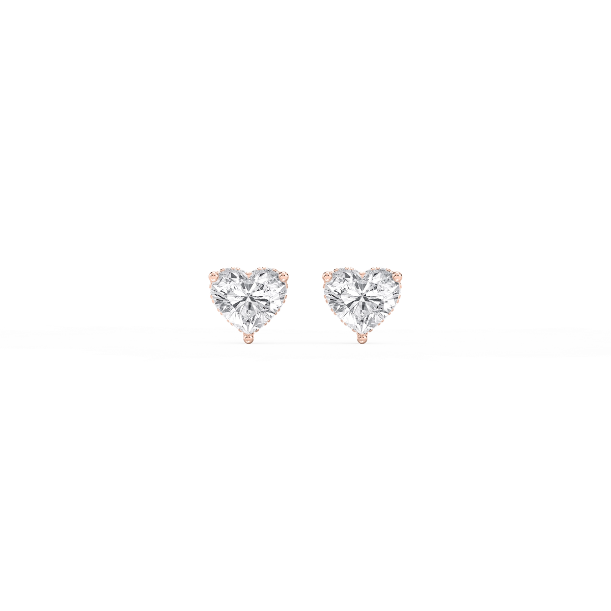Heart Lab Grown Diamond Hidden Halo Stud Earrings