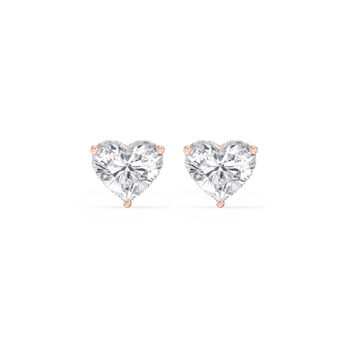 Heart Lab Grown Diamond Hidden Halo Stud Earrings