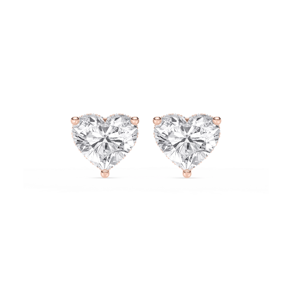 Heart Lab Grown Diamond Hidden Halo Stud Earrings