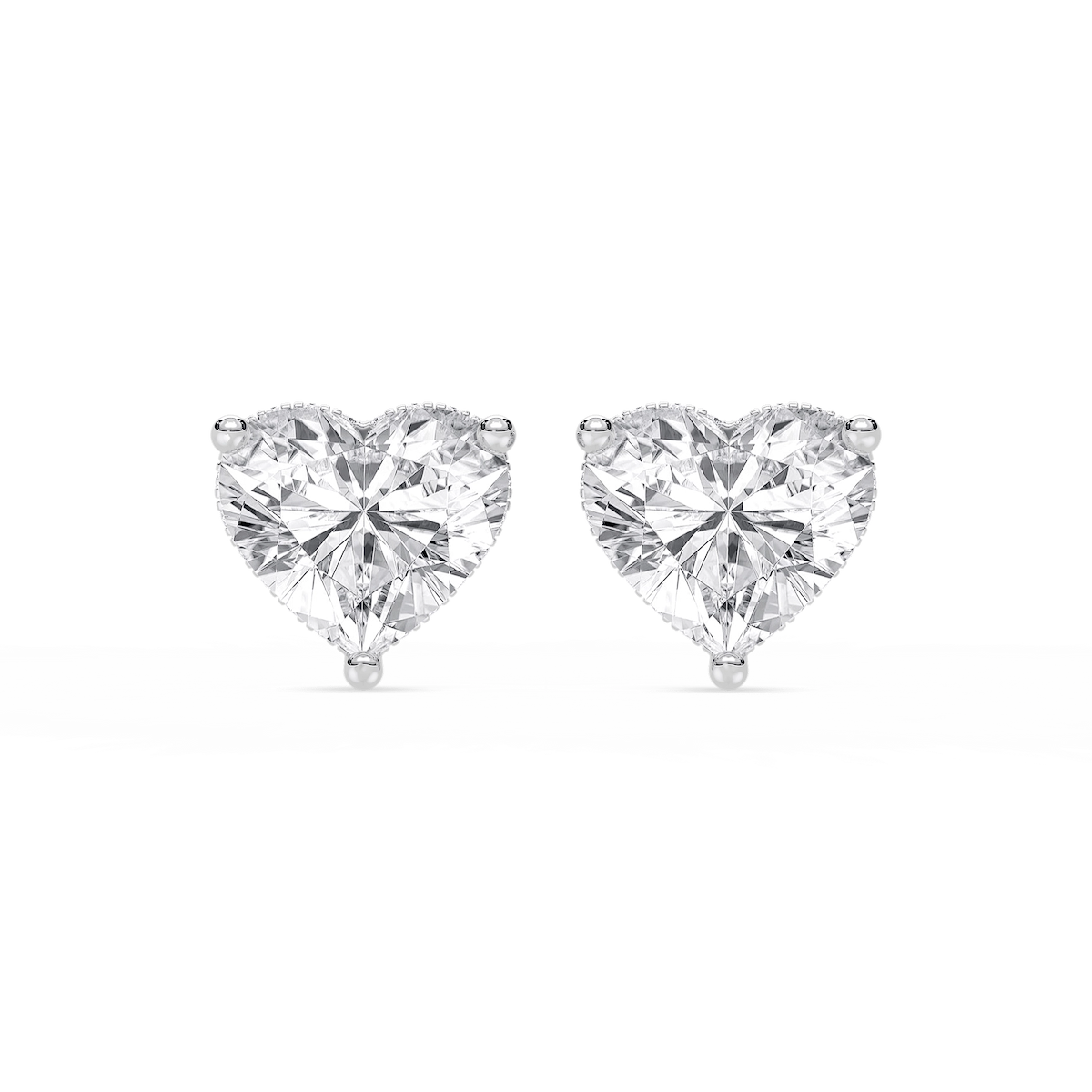 Heart Lab Grown Diamond Hidden Halo Stud Earrings