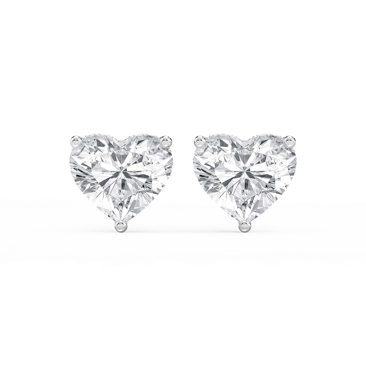 Heart Lab Grown Diamond Hidden Halo Stud Earrings