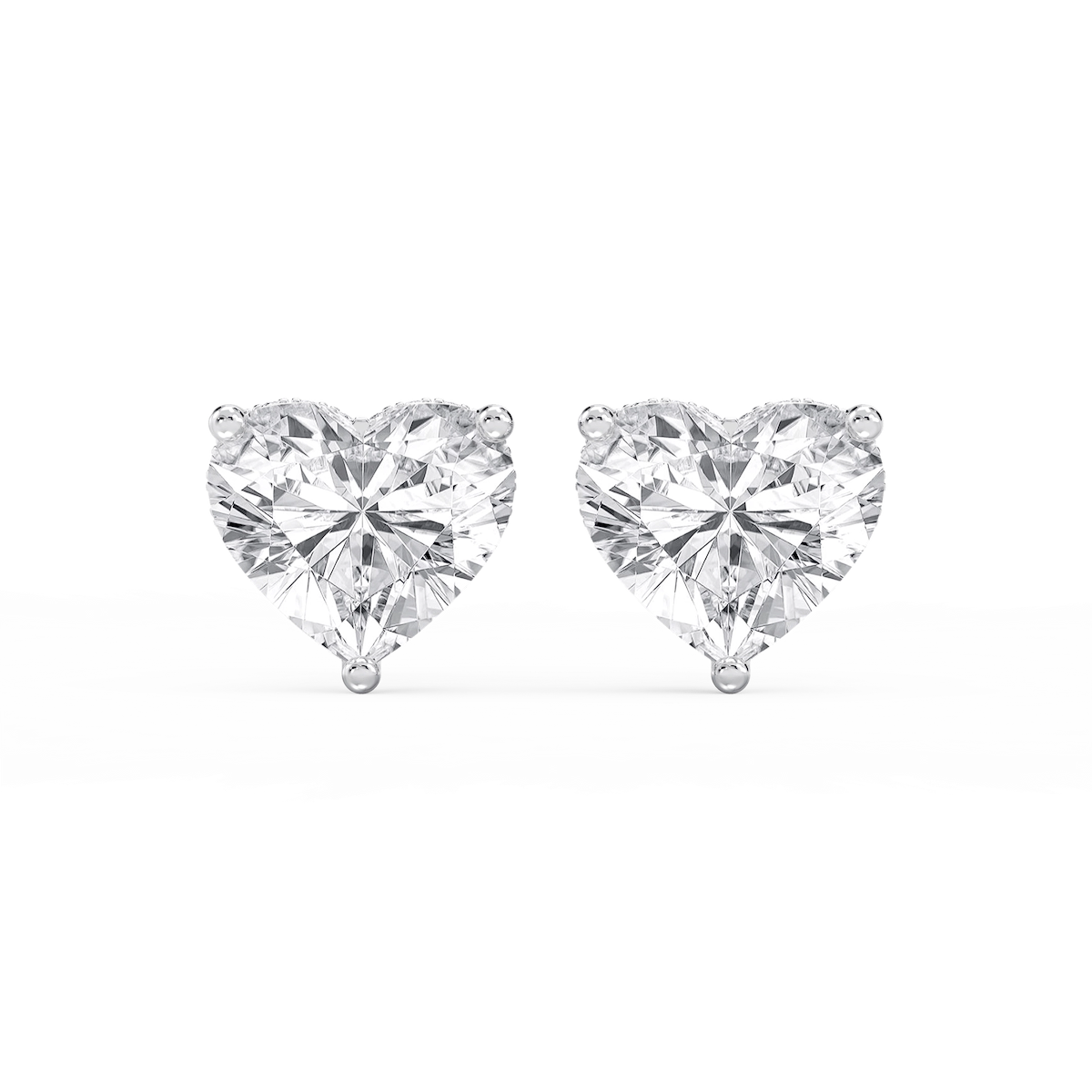 Heart Lab Grown Diamond Hidden Halo Stud Earrings