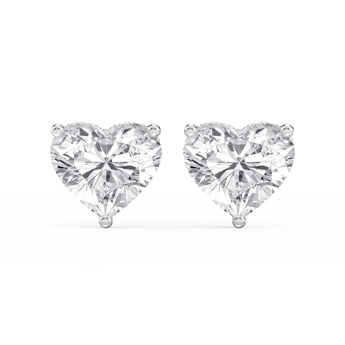 Heart Lab Grown Diamond Hidden Halo Stud Earrings