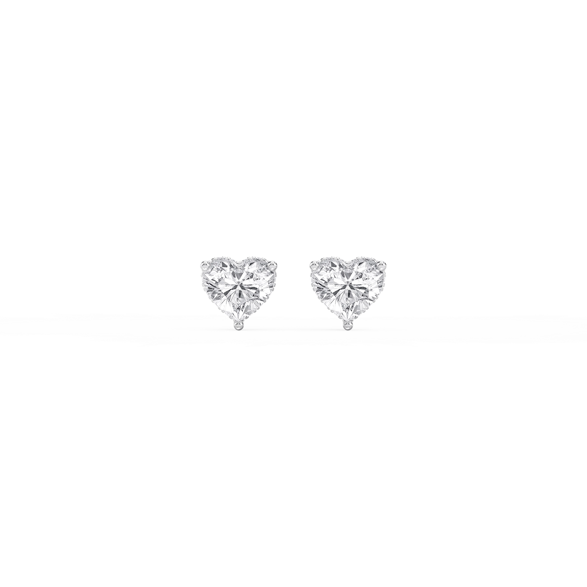Heart Lab Grown Diamond Hidden Halo Stud Earrings