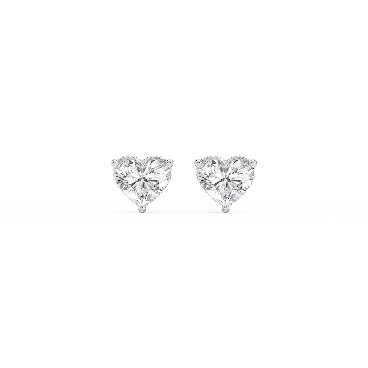 Heart Lab Grown Diamond Hidden Halo Stud Earrings
