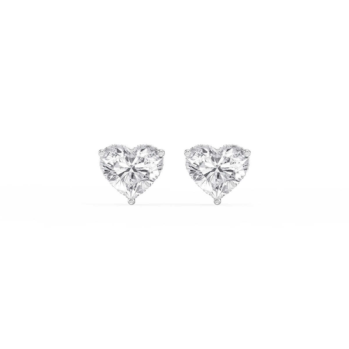 Heart Lab Grown Diamond Hidden Halo Stud Earrings