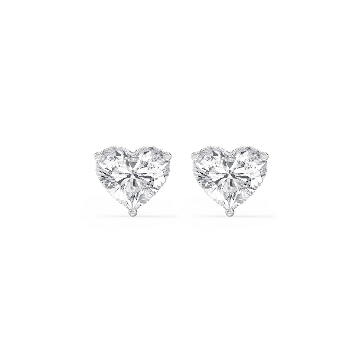 Heart Lab Grown Diamond Hidden Halo Stud Earrings