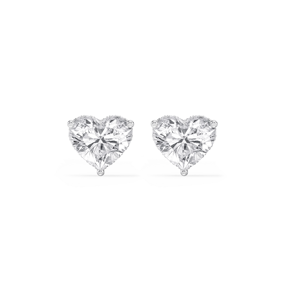Heart Lab Grown Diamond Hidden Halo Stud Earrings