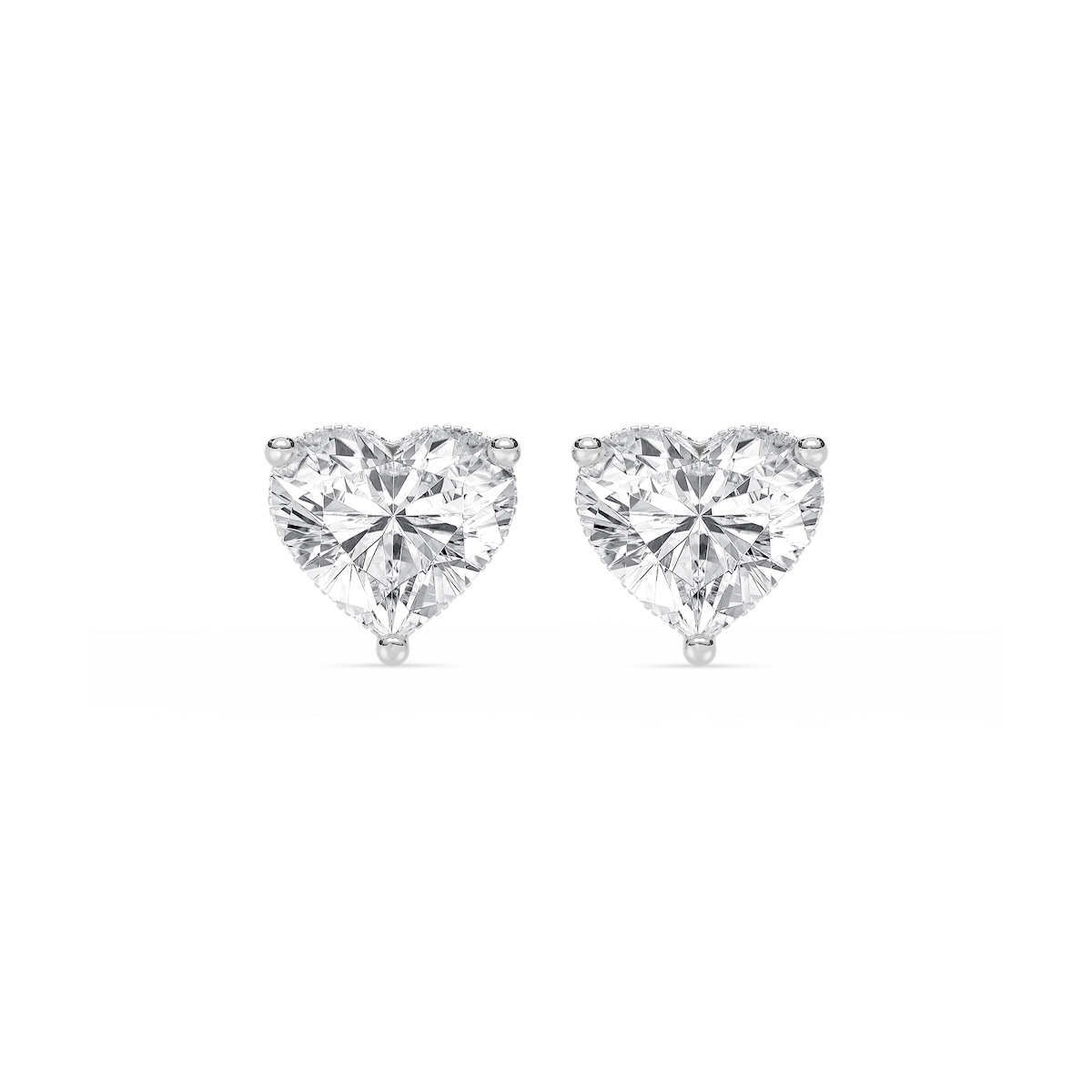 Heart Lab Grown Diamond Hidden Halo Stud Earrings
