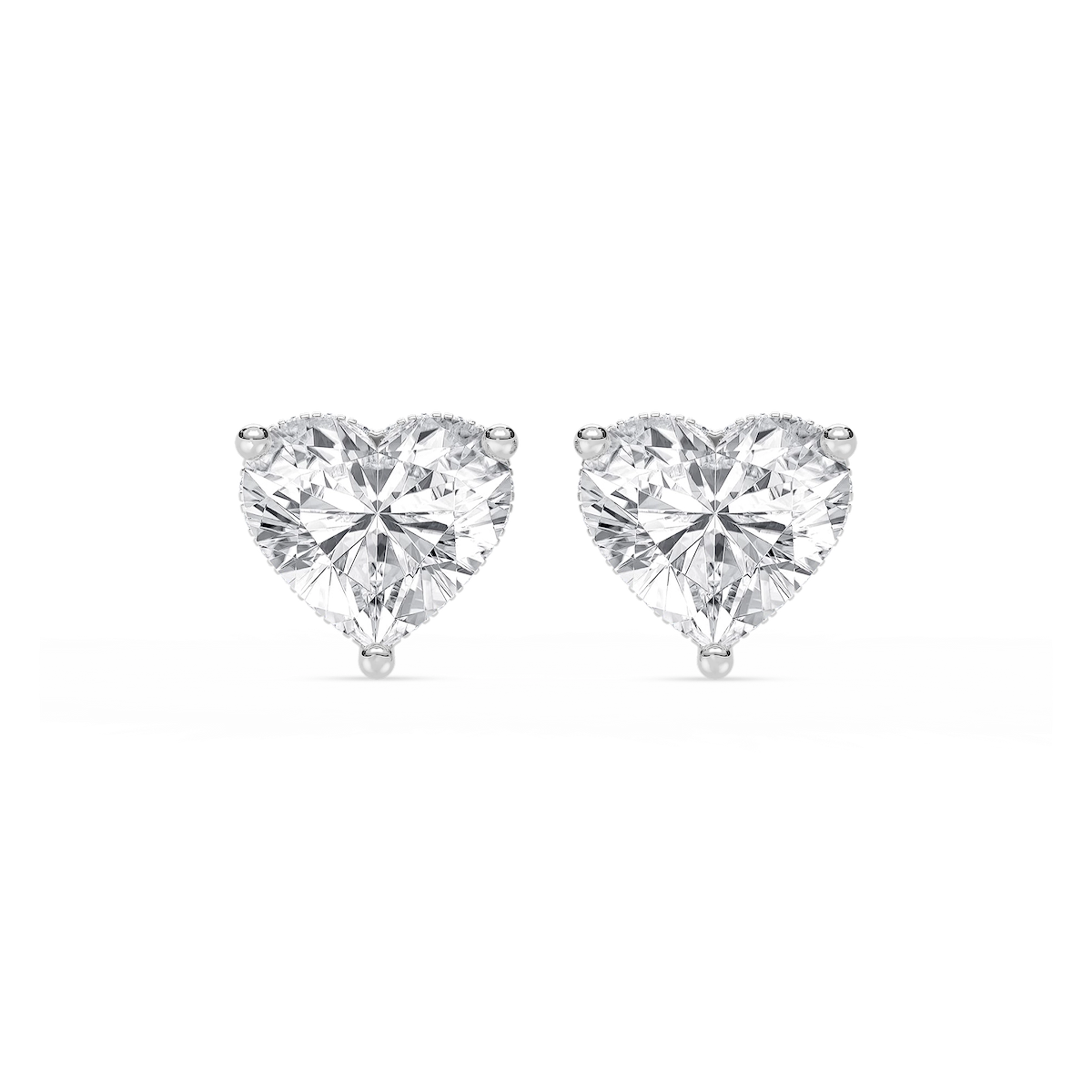 Heart Lab Grown Diamond Hidden Halo Stud Earrings