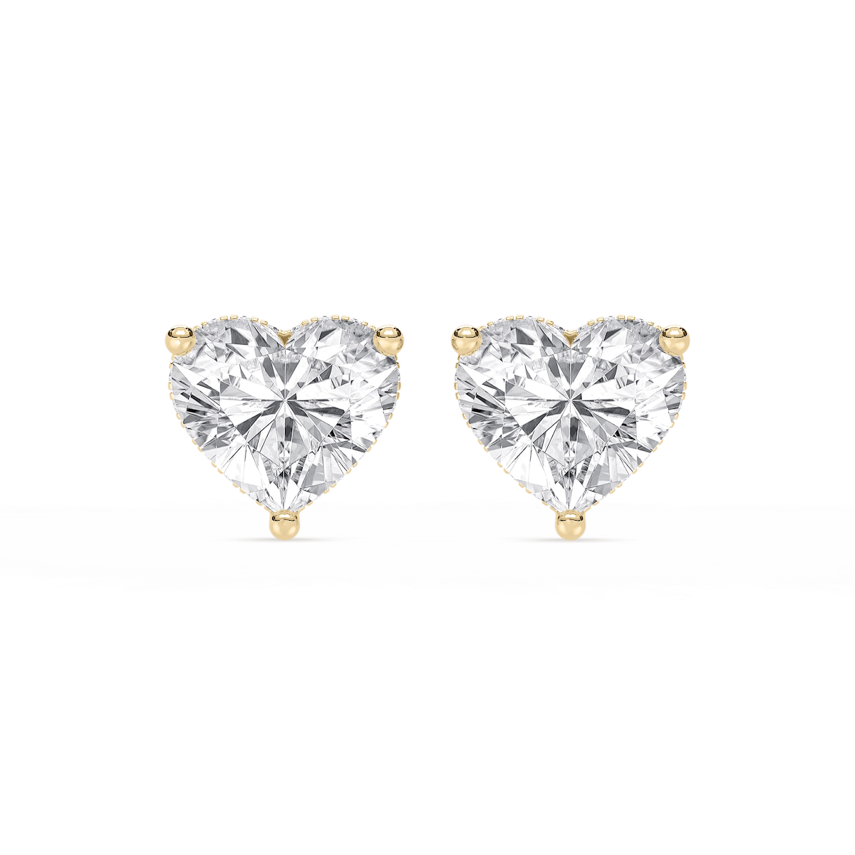 Heart Lab Grown Diamond Hidden Halo Stud Earrings