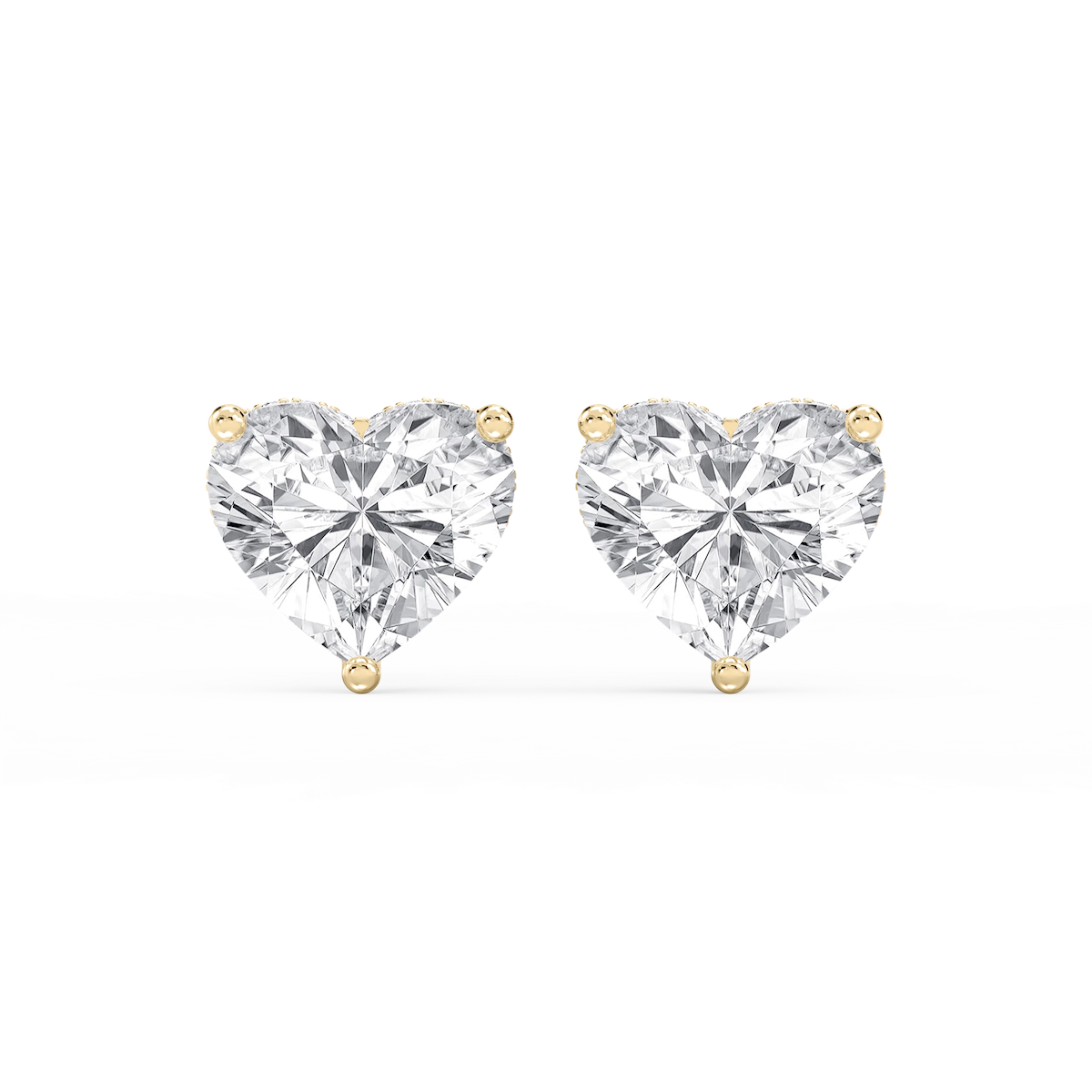 Heart Lab Grown Diamond Hidden Halo Stud Earrings