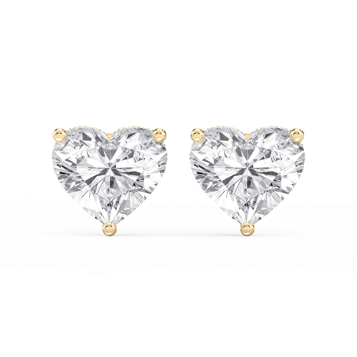 Heart Lab Grown Diamond Hidden Halo Stud Earrings