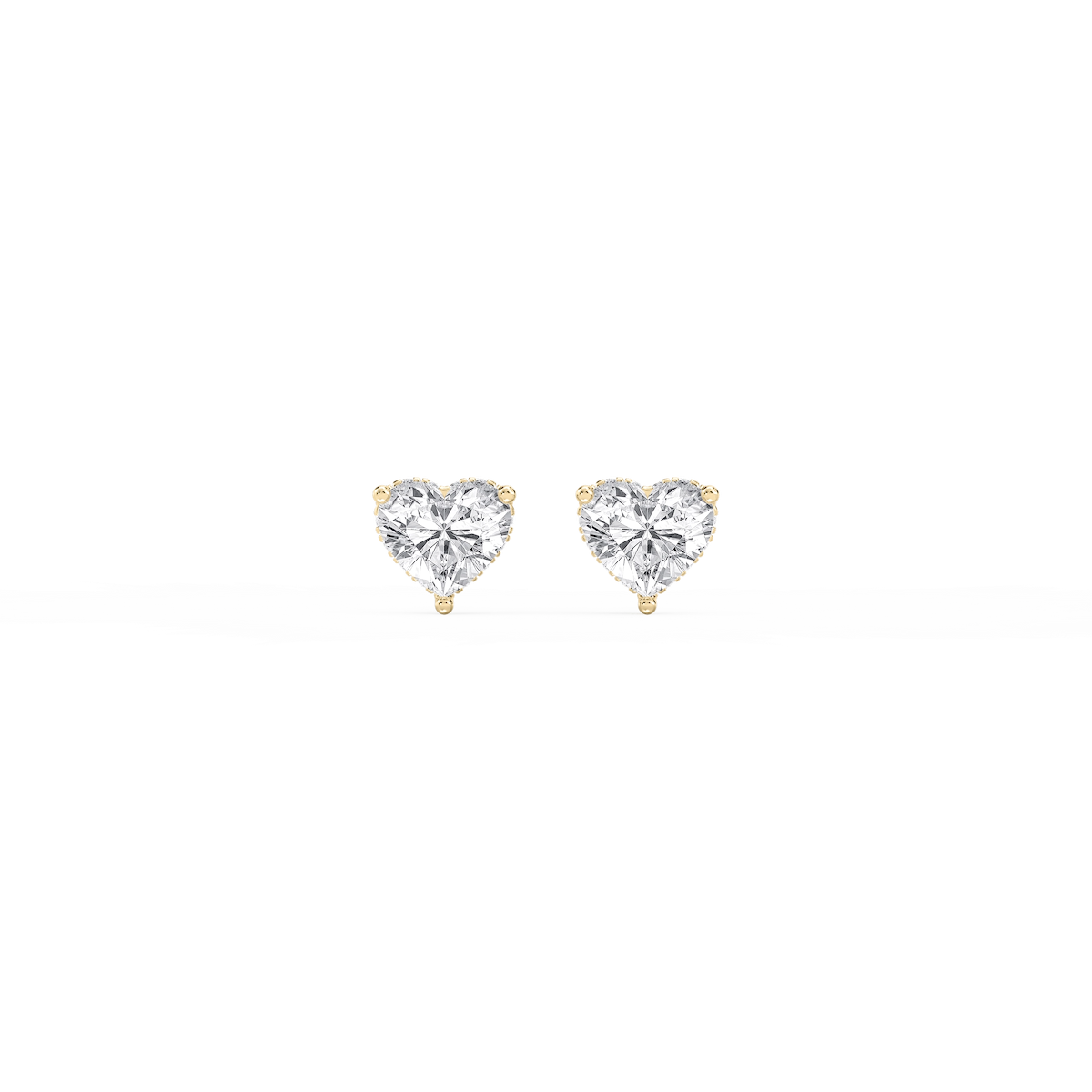 Heart Lab Grown Diamond Hidden Halo Stud Earrings