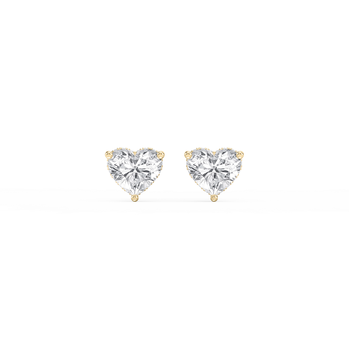 Heart Lab Grown Diamond Hidden Halo Stud Earrings