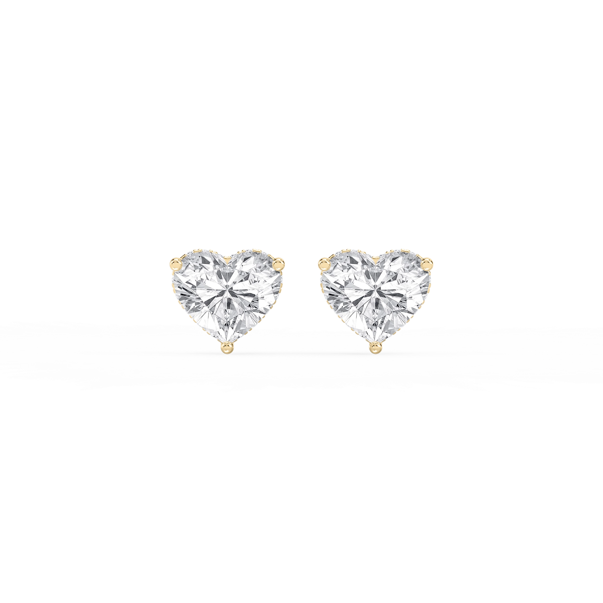 Heart Lab Grown Diamond Hidden Halo Stud Earrings