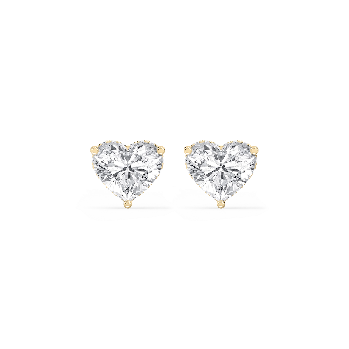 Heart Lab Grown Diamond Hidden Halo Stud Earrings