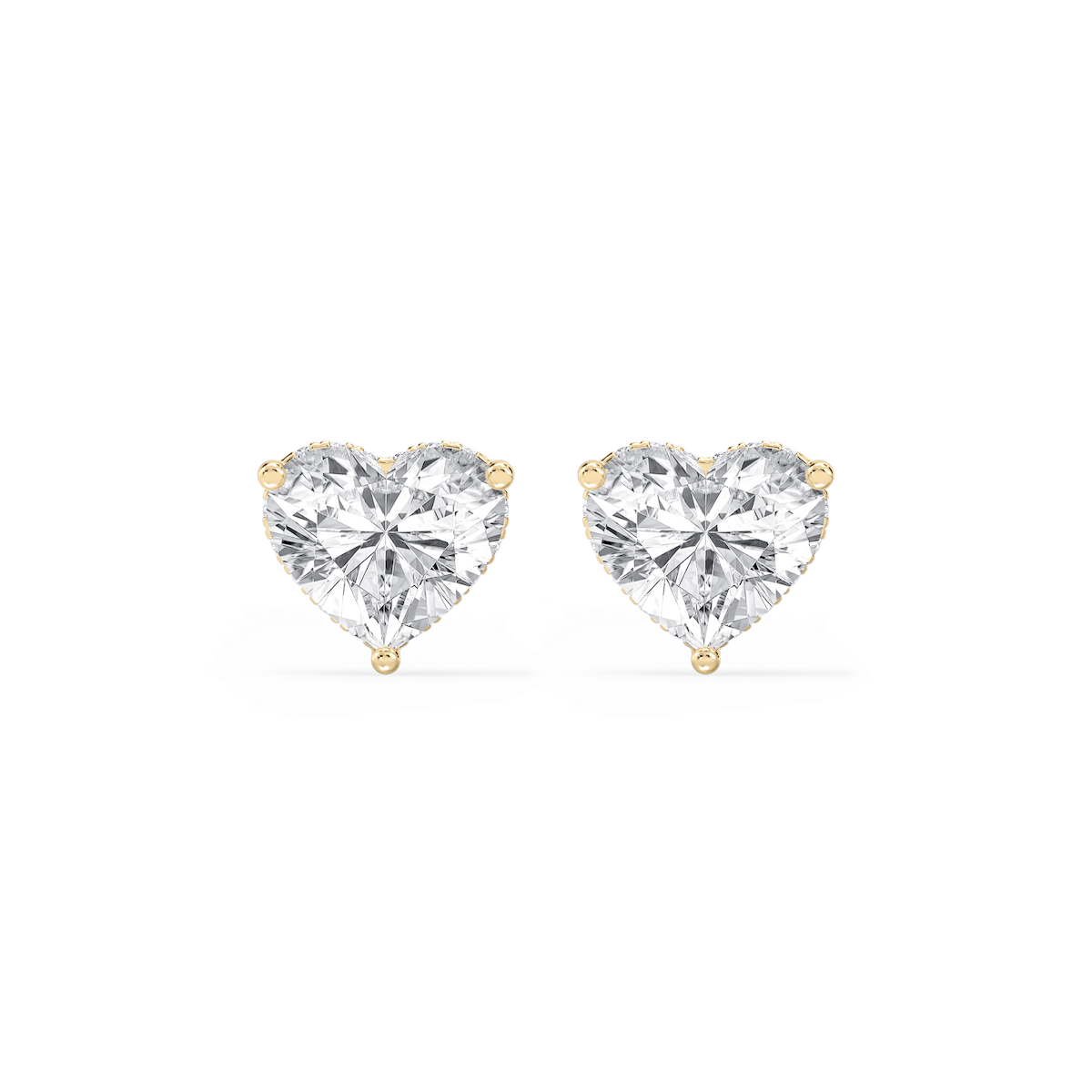 Heart Lab Grown Diamond Hidden Halo Stud Earrings