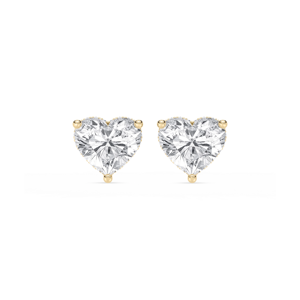 Heart Lab Grown Diamond Hidden Halo Stud Earrings