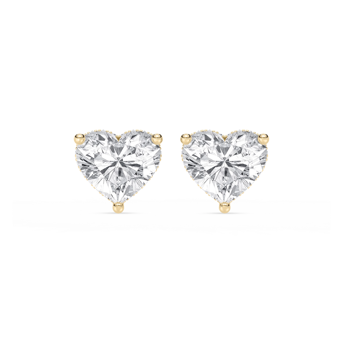 Heart Lab Grown Diamond Hidden Halo Stud Earrings