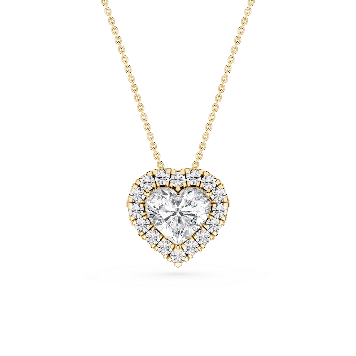 Heart Lab Grown Diamond Halo Slide Pendant - 16 to 18 Inches