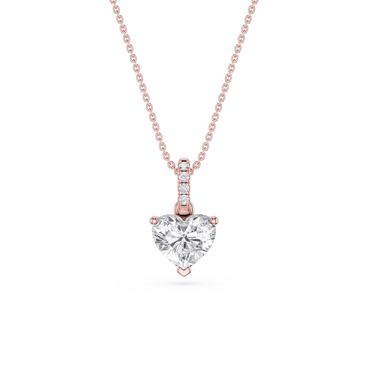 Heart Lab Grown Diamond Hidden Halo Pendant - 16 to 18 Inches