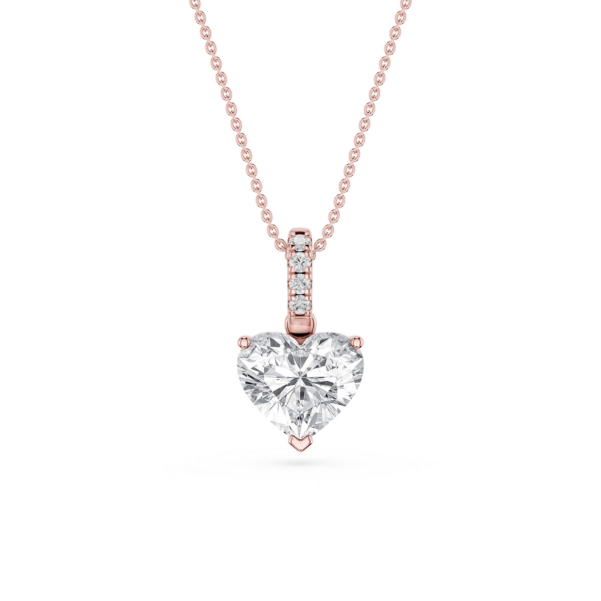 Heart Lab Grown Diamond Hidden Halo Pendant - 16 to 18 Inches