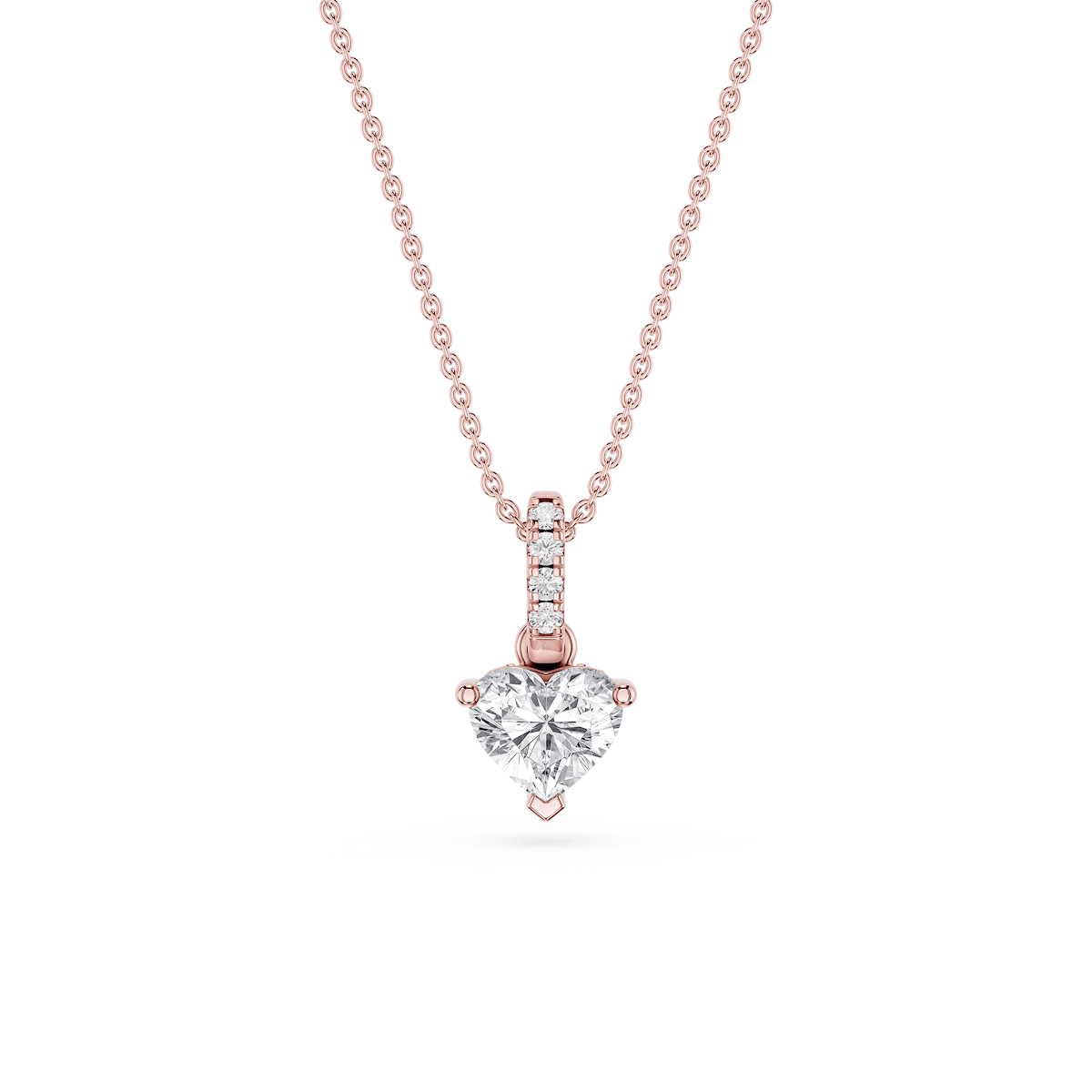 Heart Lab Grown Diamond Hidden Halo Pendant - 16 to 18 Inches