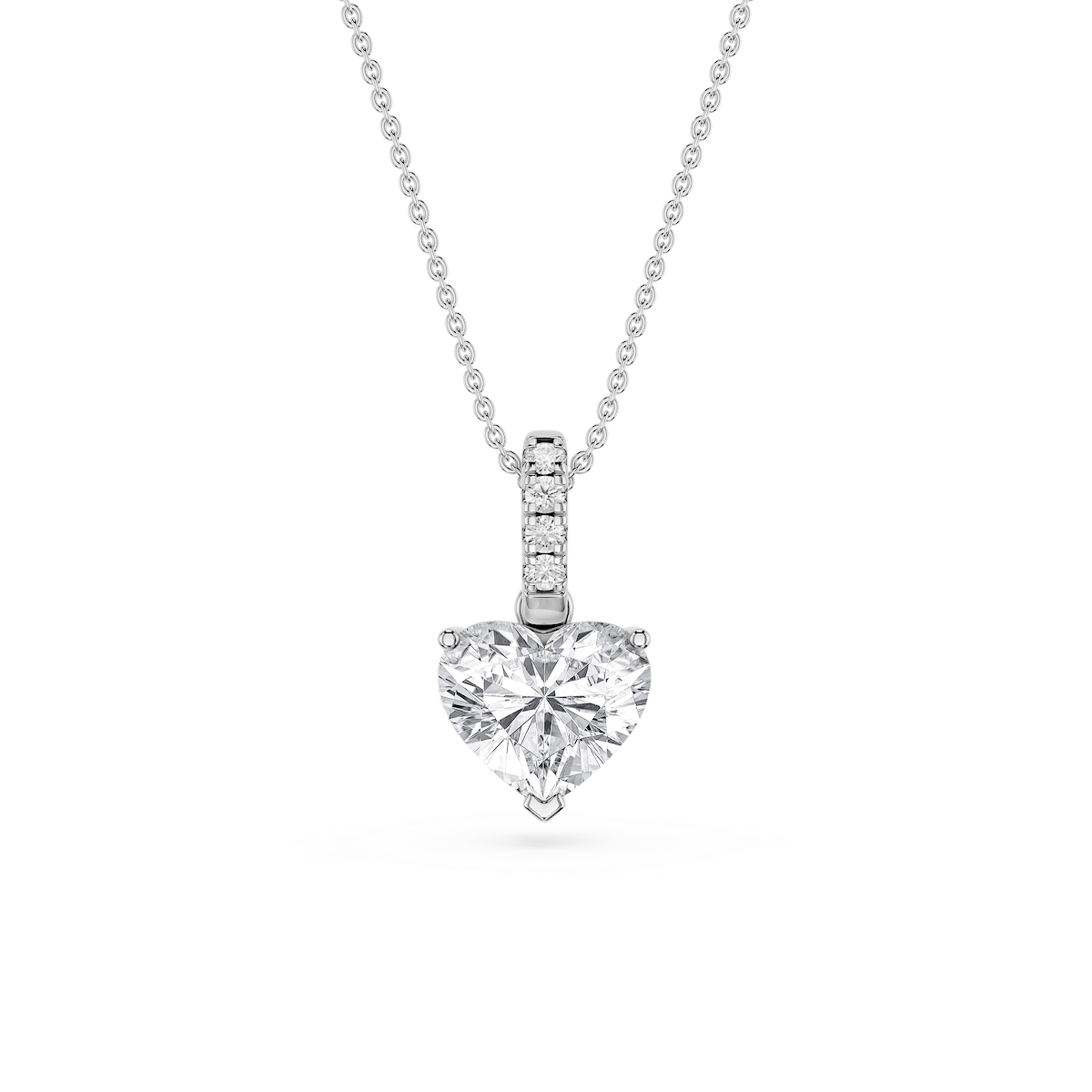 Heart Lab Grown Diamond Hidden Halo Pendant - 16 to 18 Inches