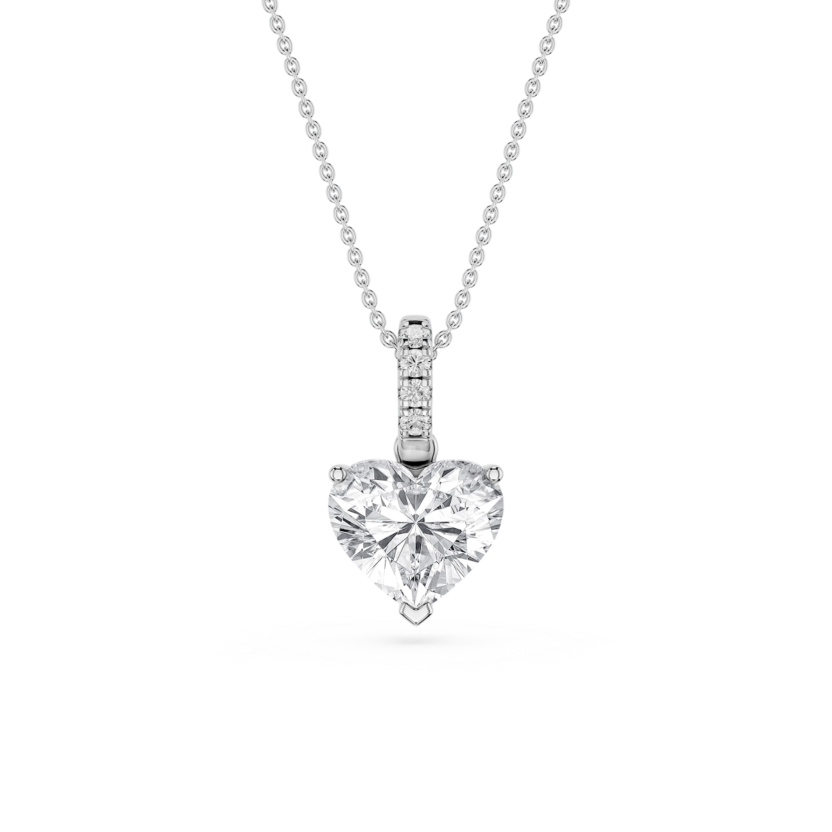 Heart Lab Grown Diamond Hidden Halo Pendant - 16 to 18 Inches