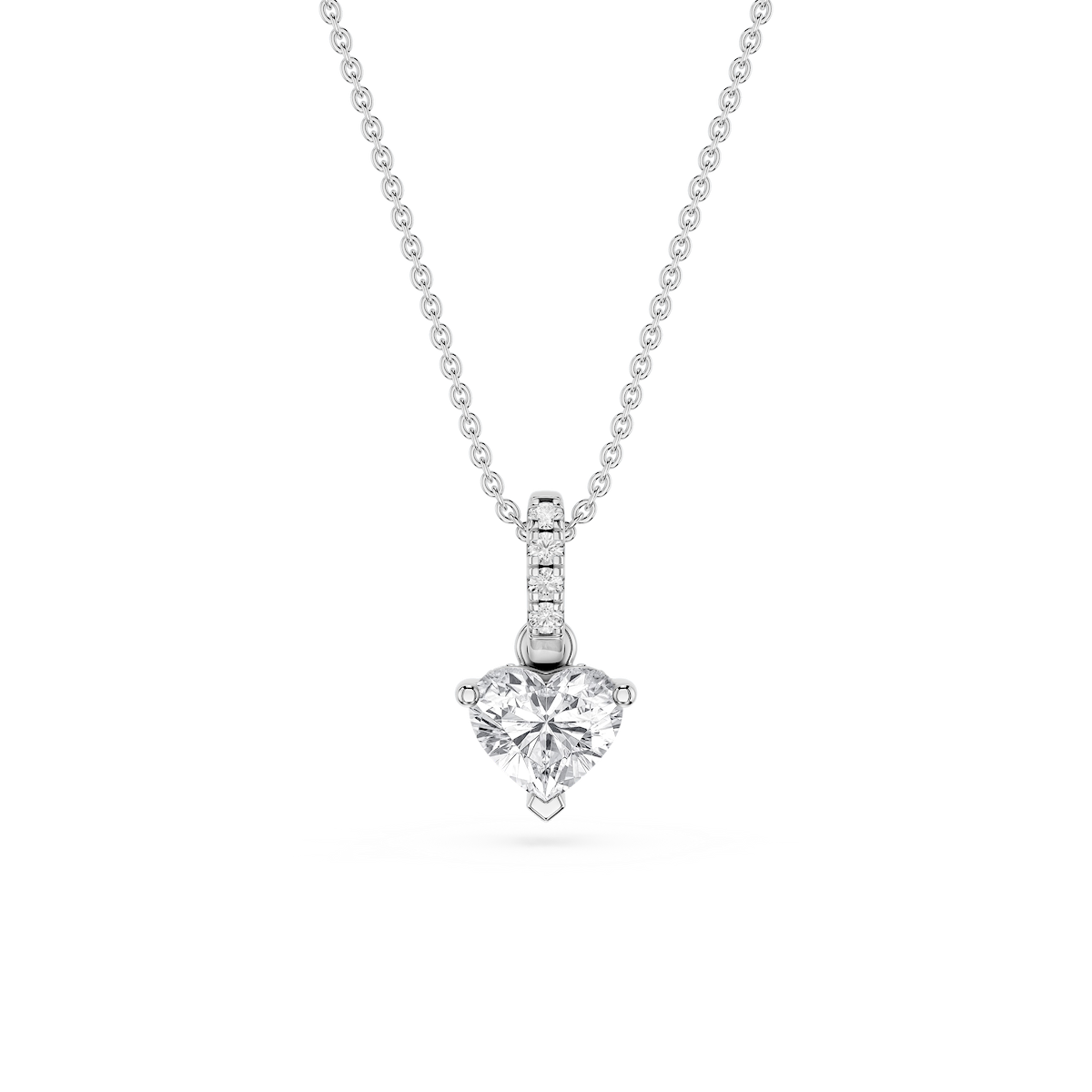Heart Lab Grown Diamond Hidden Halo Pendant - 16 to 18 Inches