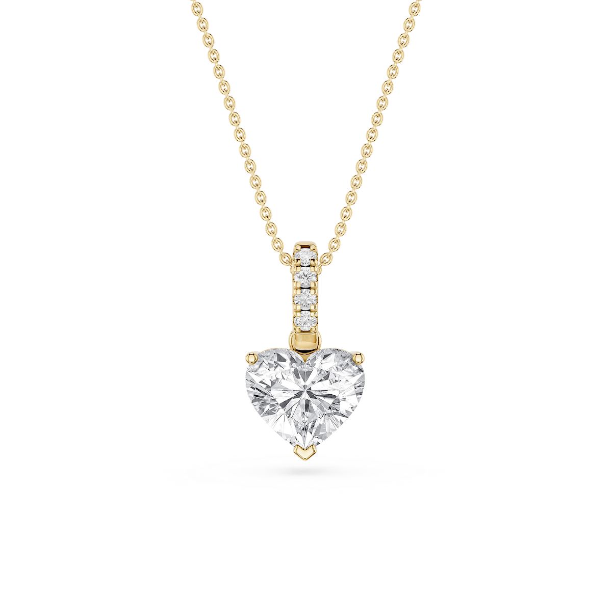 Heart Lab Grown Diamond Hidden Halo Pendant - 16 to 18 Inches