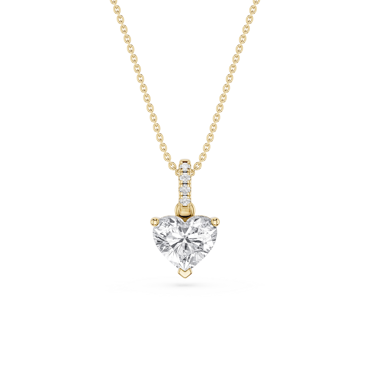 Heart Lab Grown Diamond Hidden Halo Pendant - 16 to 18 Inches