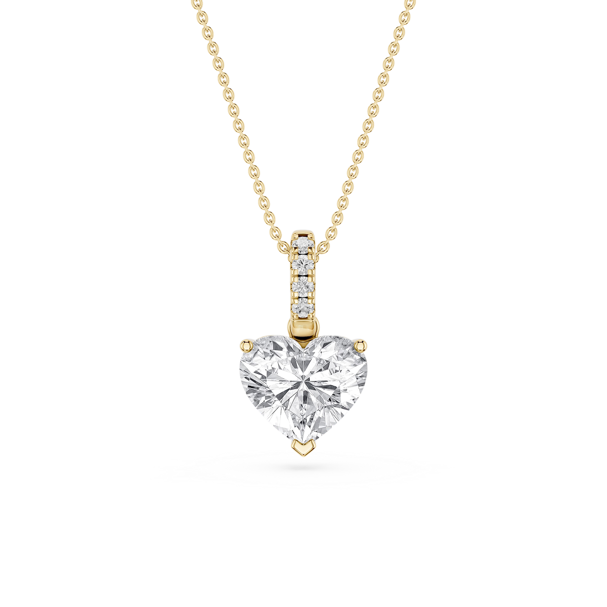 Heart Lab Grown Diamond Hidden Halo Pendant - 16 to 18 Inches