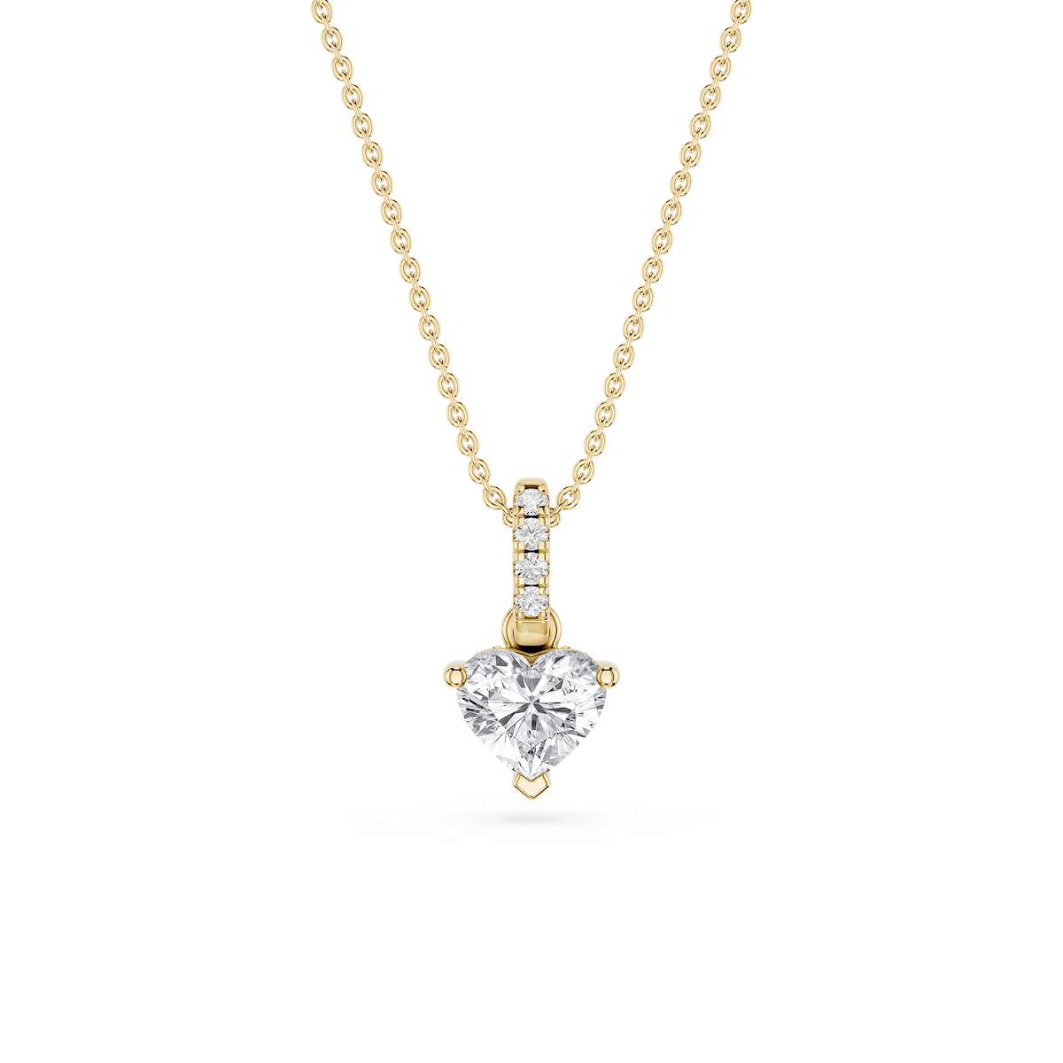 Heart Lab Grown Diamond Hidden Halo Pendant - 16 to 18 Inches
